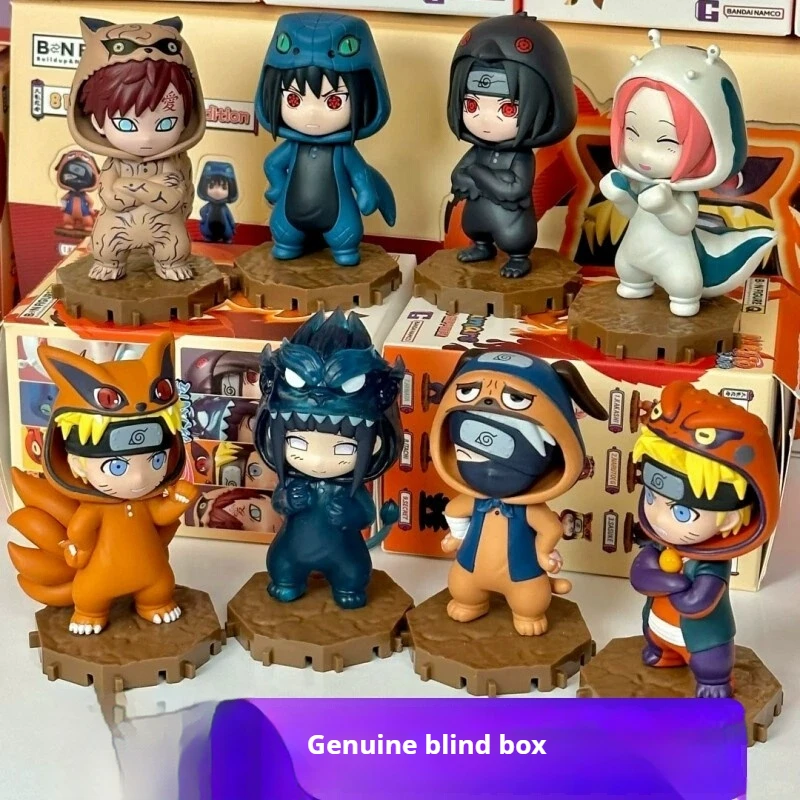 Bandai Cos Naruto Blindbox Qedition Bnfigureqpajamars Series muñeca adornos de escritorio juguetes para niños regalos de cumpleaños