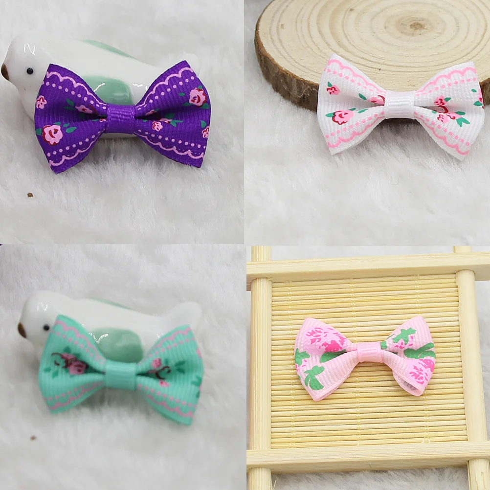60Pcs Ribbon Bows Handmade Hair Bow Accessories for Kids Baby Girls DIY Fabric Flower Patterns Crafts Ribbon Ornaments Gifts