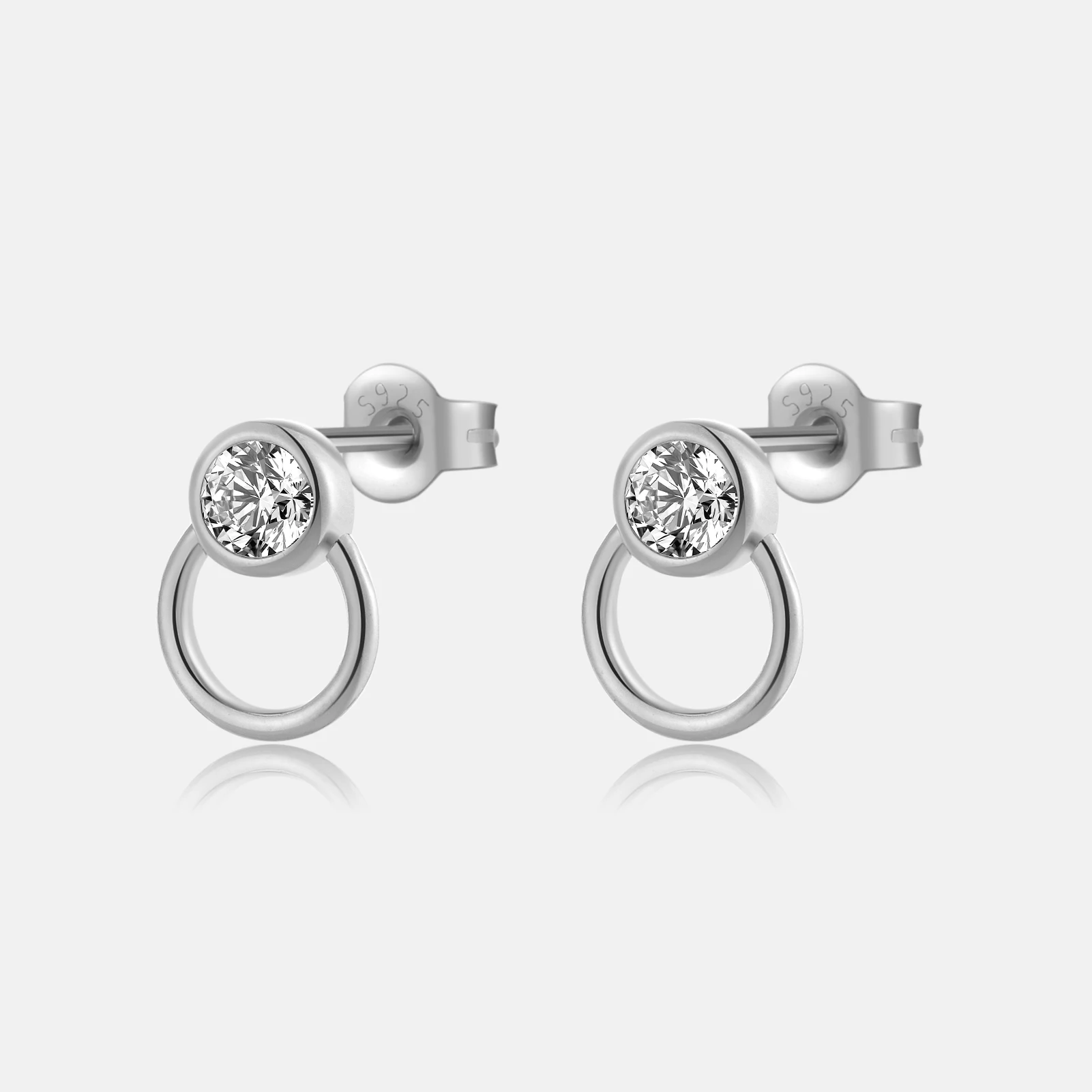 

VEWANT Women 925 Sterling Silver Gold Circle Zircon CZ Stud Earring Pendientes 2026 Luxury Fine Rock Punk Jewels Gift