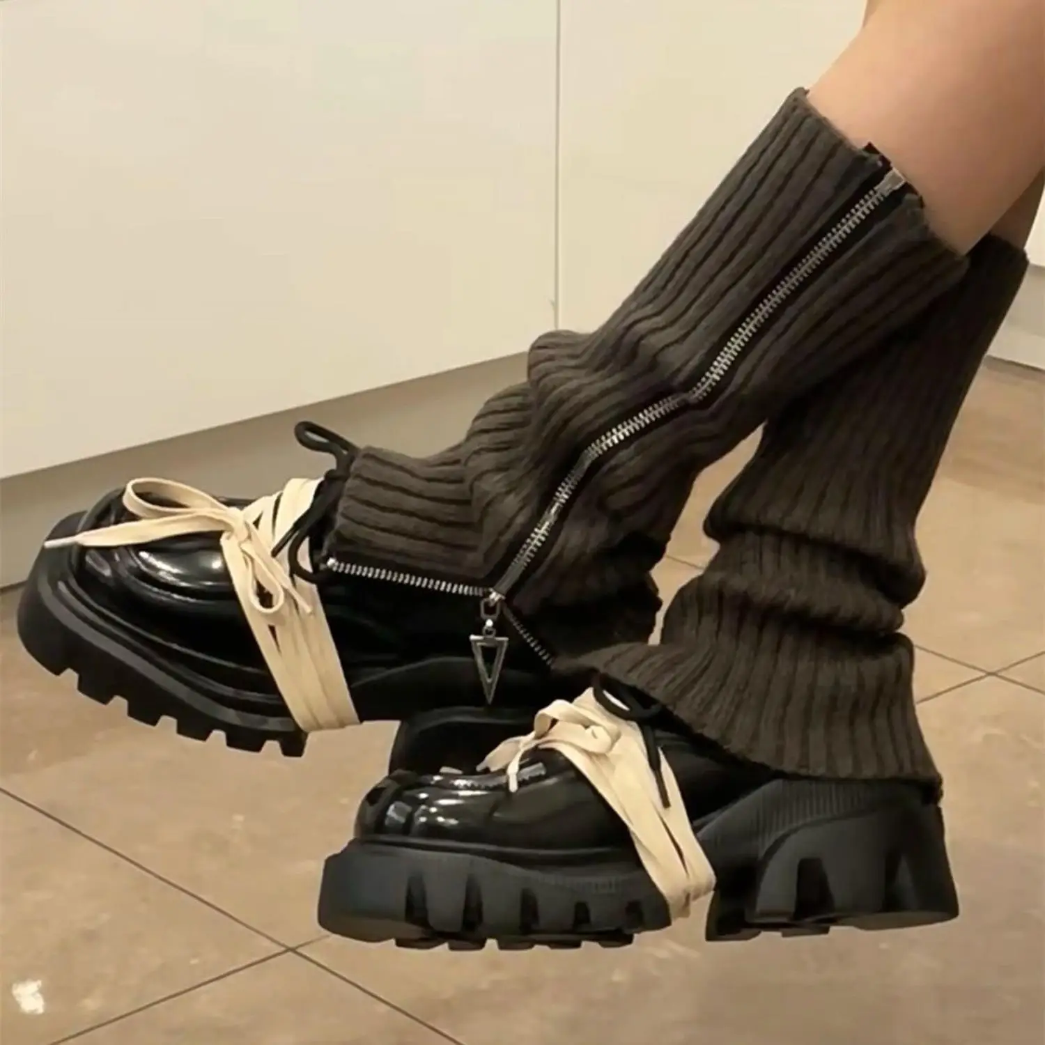 

Готические женские полосатые гетры, длинные носки в стиле Лолиты, вязаные леггинсы, японские сладости, зимние носки, кавайные гетры для рук Y2k