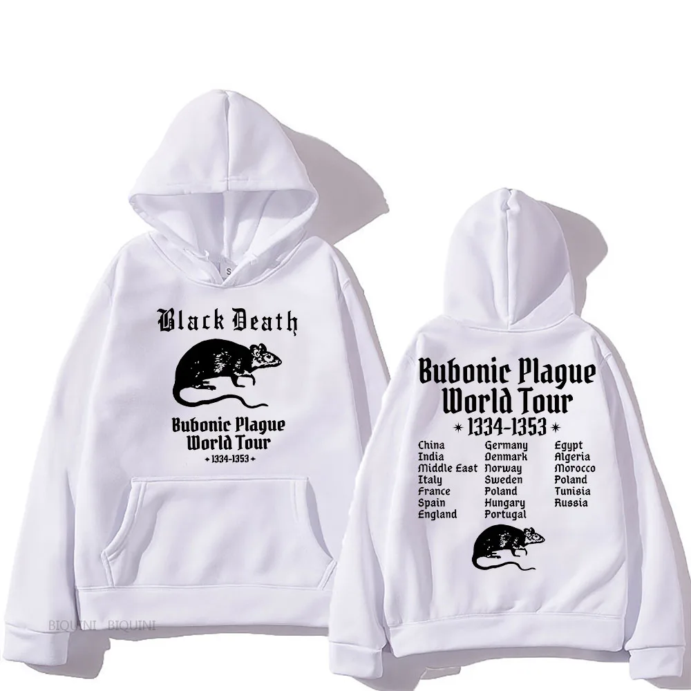 Bubonic Plague World Hooded Harajuku Comic Casual Sweatshirt Long Sleeve Comfortable Fleece Clothes Sudaderas Vintage Pullovers