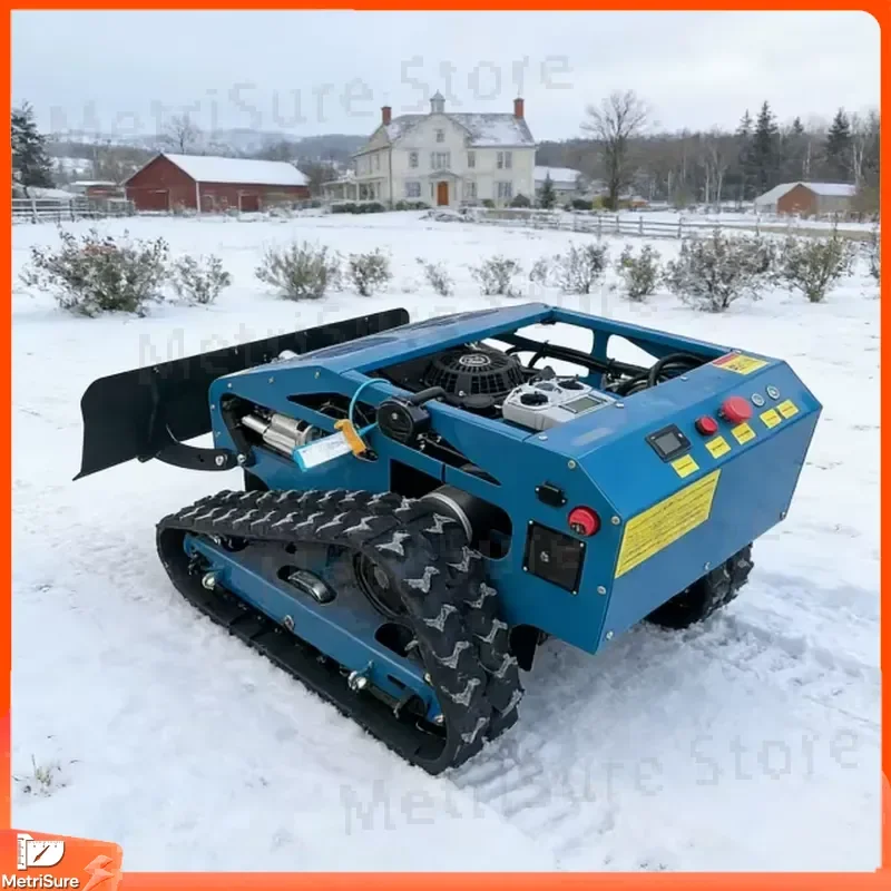 Remote Control Crawler Lawn Mower Zero Turn Radius Garden Grass Cutter Tractor Multi Function Snow Blower