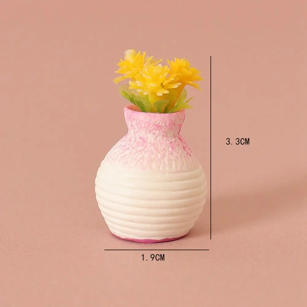 

High Quality 1:12 Dollhouse Miniature 9 Colors Plastic Simulation Vase Outdoor Vase Accessories Miniature Dollhouse Decorations