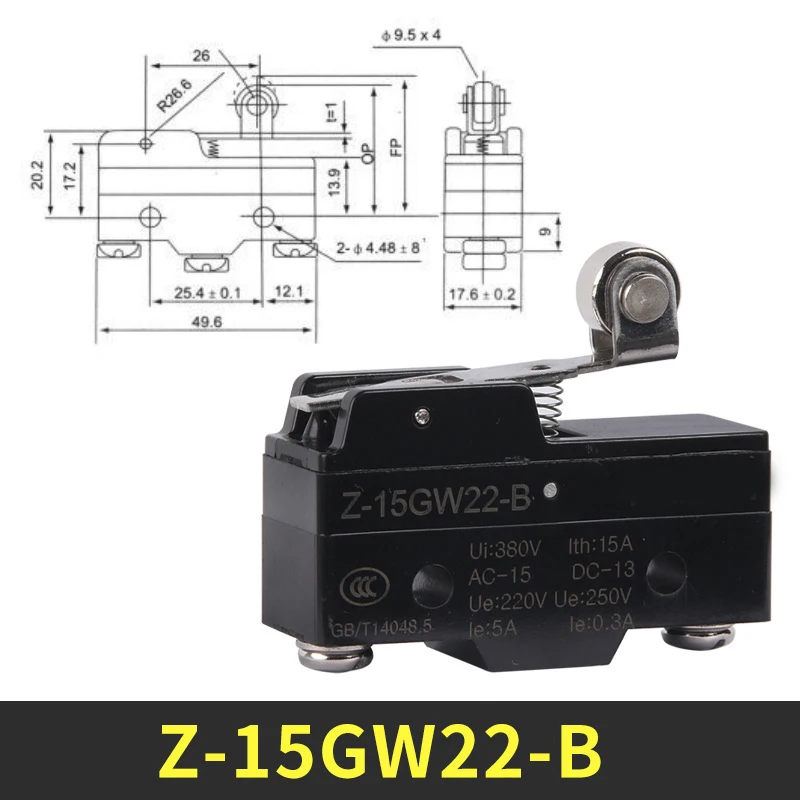 Copper pin big micro switch Z-15GW22-B Z-15GQ-B Z-15GW21-B Limit switch Small limiter travel switch