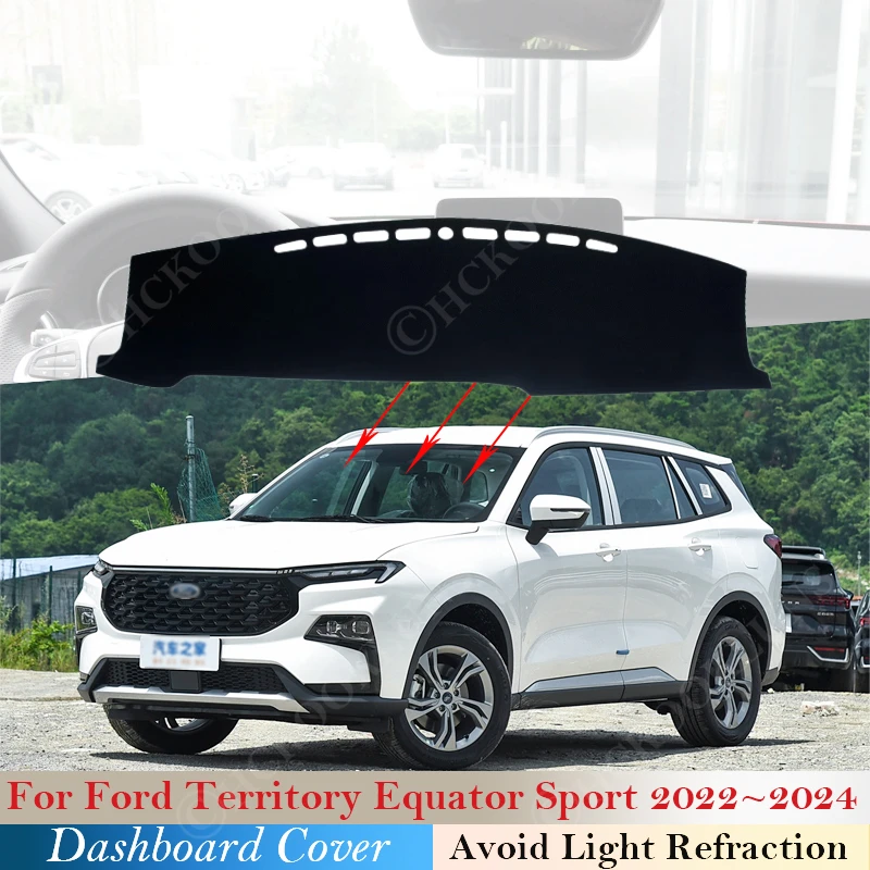 Dashboard Cover Pad for Ford Territory Equator Sport 2022 - 2024 Avante Accessorie Anti-Slip Mat Sunshade Dashmat Anti-UV Carpet