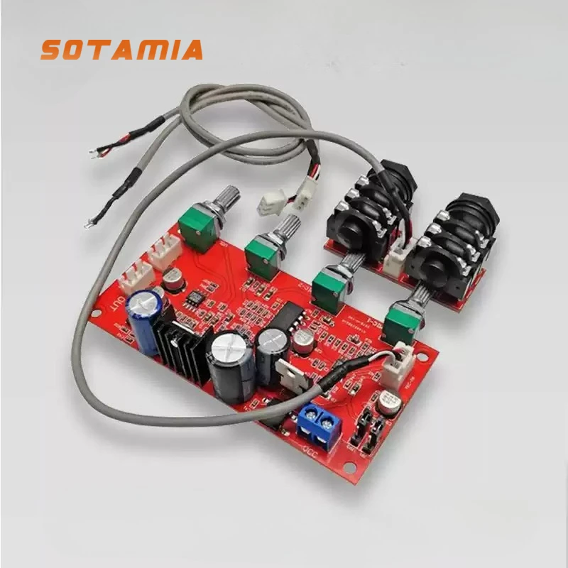 SOTAMIA PT2399 Karaoke Reverb Preamp Board Dynamic Microphone Electret Amplifier Module AD828 OP Amp Preamplifier for Amplifiers