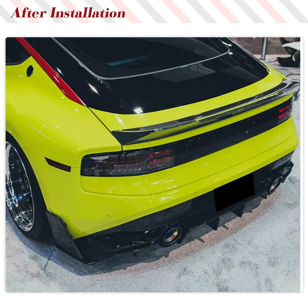 Car Rear Bumper Diffuser Lip For Nissan 400Z RZ34 2023 Dry Carbon Fiber Rear Lip Racing Spoiler With Side Bottom Splitter