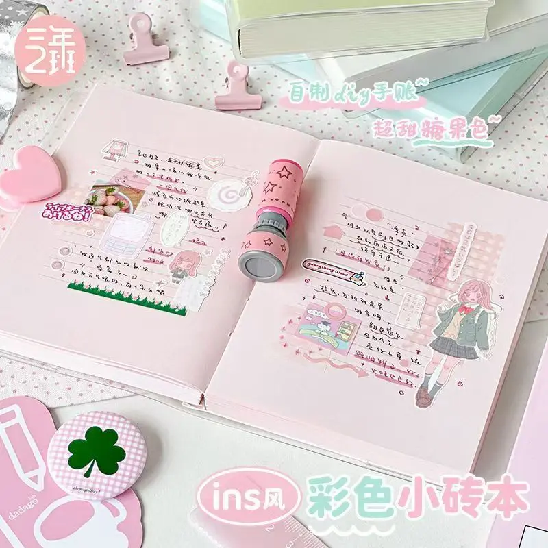 Ins الرياح اللون كتاب الطوب الصغيرة طالب سميكة المفكرة فتاة كتيب دفتر والمجلات #2