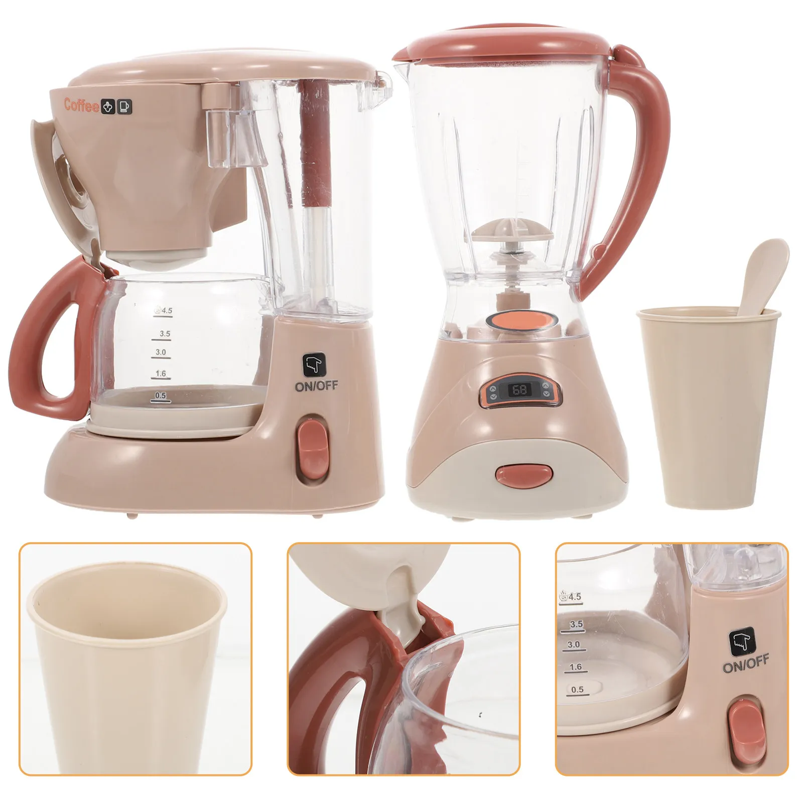 2Pcs Electric Light Sound Kitchen Play Set Kids Coffee Machine Juicer Creative Imagination Pretend Fun Educational Development