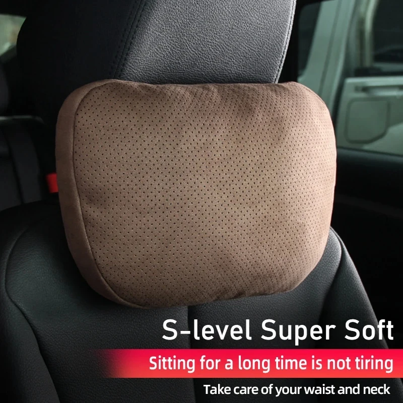 

S-level Car Neck Pillows Breatheable suede Seat Head Neck Support Protector Headrest Backrest Cushion Cars Interior Accessries