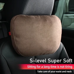 S-level Car Neck Pillows Breatheable suede Seat Head Neck Support Protector Headrest Backrest Cushion Cars Interior Accessries