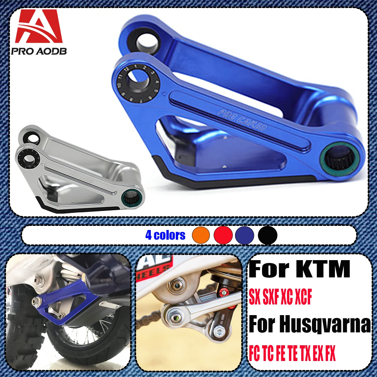 

For Husqvarna FC TC FE TE TX FX For KTM SX SXF XC XCF125 250 300 350 450 501 2012-2022 Rear Lowering 30mm Adapter Kit Adjustable