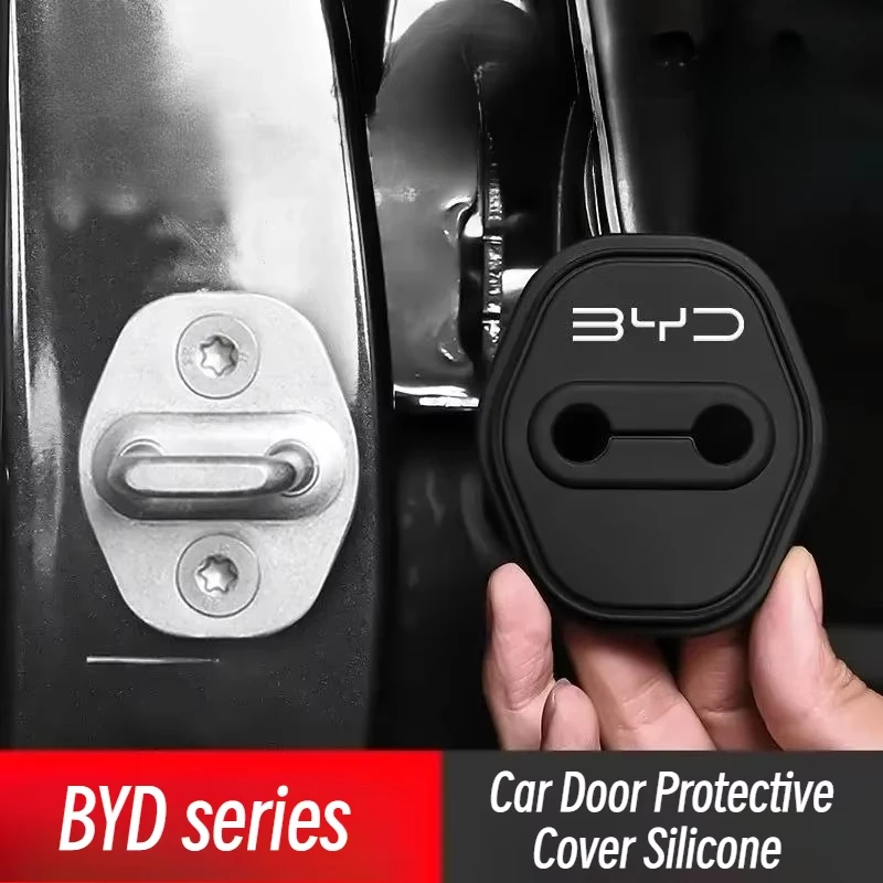 BYD Series Car Door Silicone Protective Cover Door Lock Silent Anti-collision Shock-absorbing Buffer for BYD Atto 3 Seal Dolphin