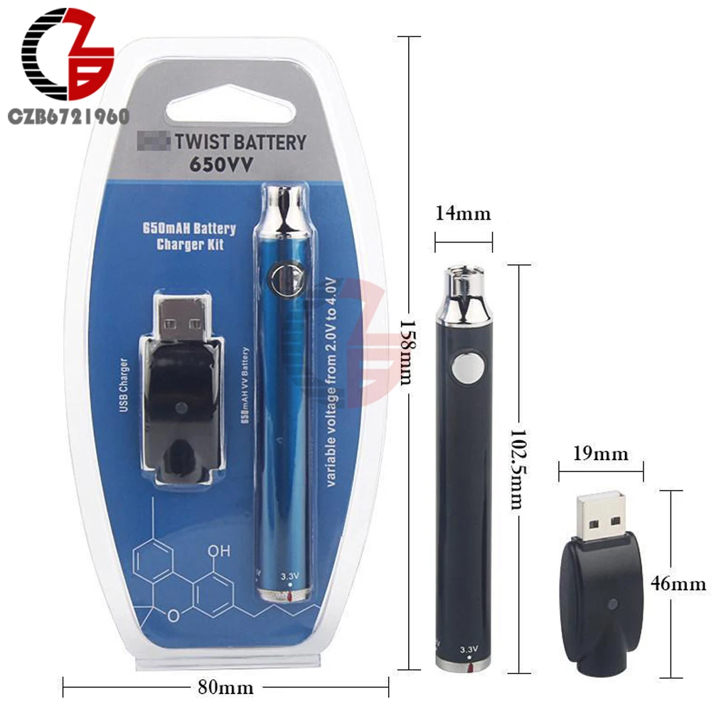 

650 мАч CBD Батарея с предварительным нагревом Электрический паяльник 510 Резьба Батарея Тележка Ручка Регулируемое напряжение USB Питание Ручка Инструменты для пайки