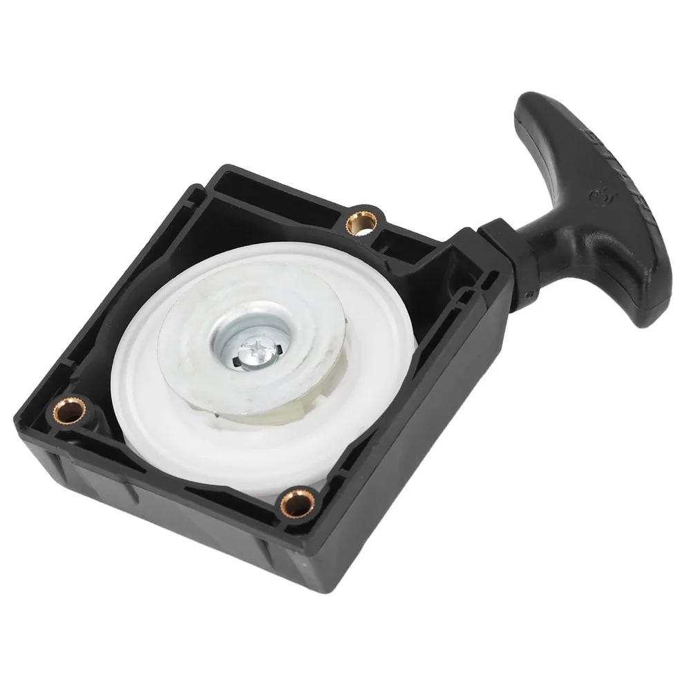 Black Recoil Pull Starter Wheel Core Plastic Starter Recoil Replacement Aluminum Gasket Thick Housing for TH43 TH43D TH48