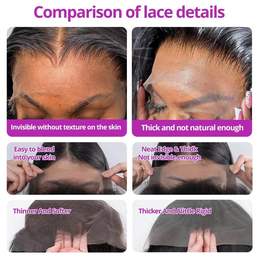 300 Density 13x6 HD Bone Straight Lace Front Wigs Human Hair Brazilian 40 46Inch 13x4 360 Lace Frontal Human Hair Wigs For Women image 5