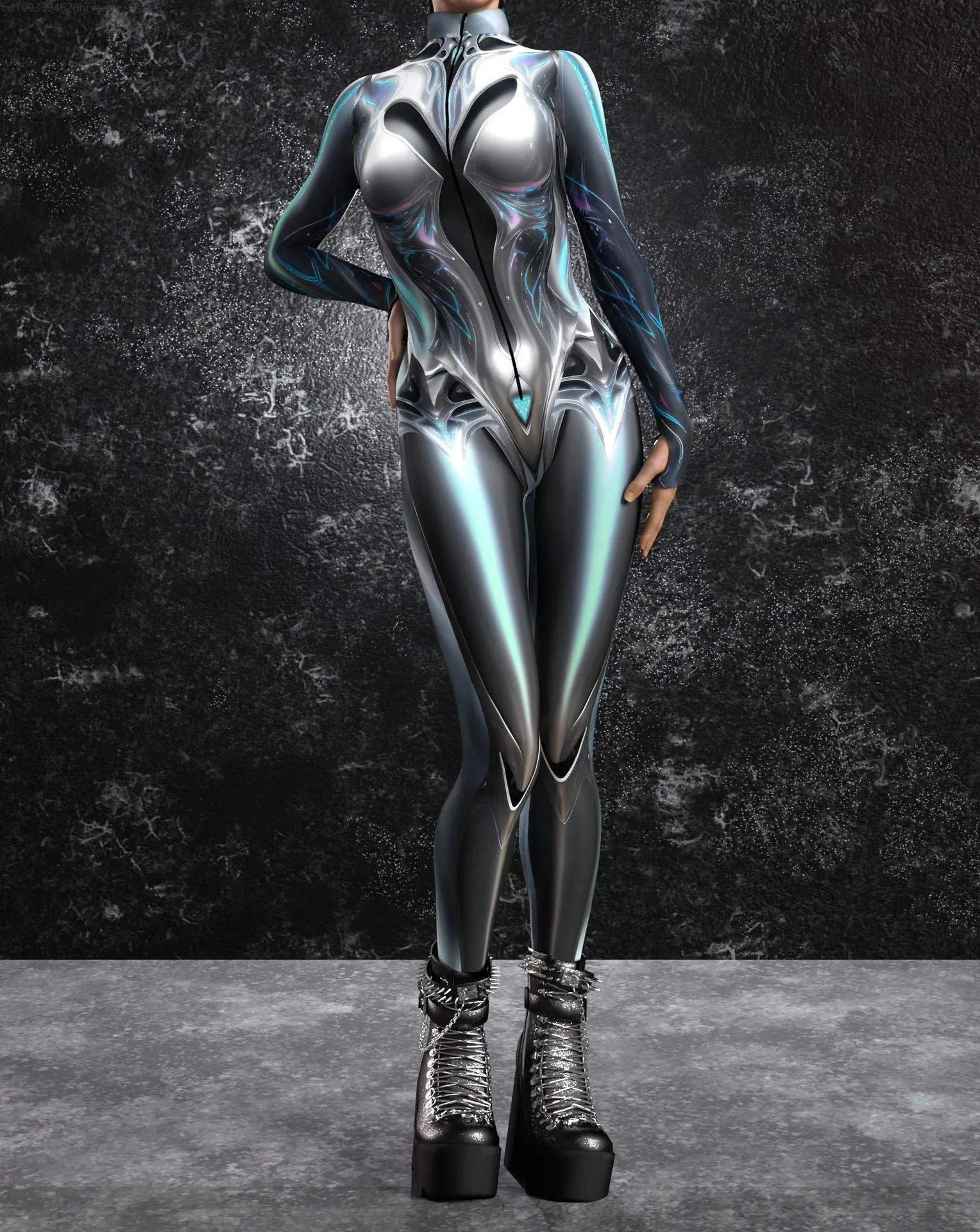 

Women Mystical Dark Jumpsuit Halloween Carnival Cosplay Punk Mechanical Armor Bodysuit Costume Steampunk Onesie Rompers