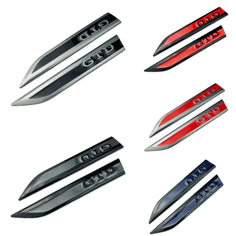 Para Volkswagen GTD Logo MK2 MK4 MK5 MK6 MK7 CADDY Golf Polo Tiguan Touran 2 uds guardabarros de coche de Metal emblema lateral pegatina Accesorios