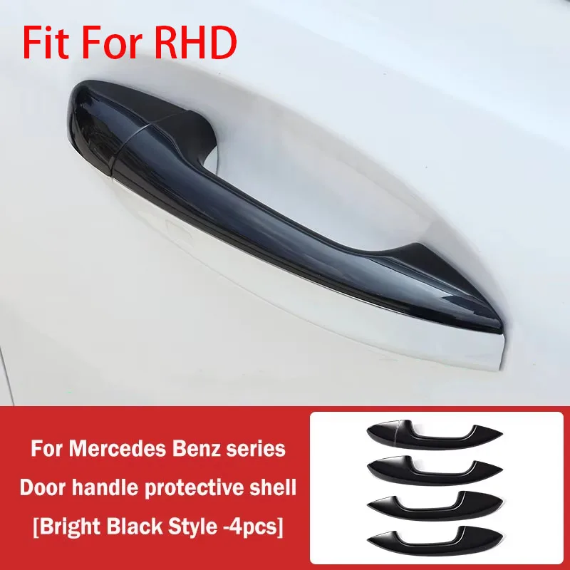 

Black Chrome Exterior Door Handle Cover Trim Cap Kit RHD for Mercedes Benz CLA/A-class/C-class/E-class/GLC/GLB