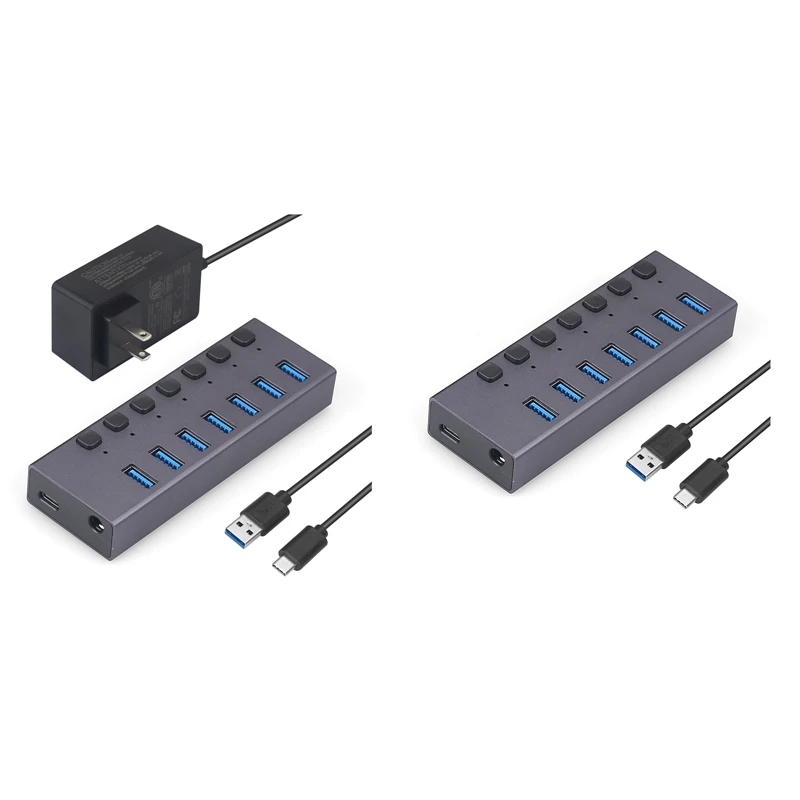 USB3.0 Splitter 7Port Charging Multi-Interface HUB With Switch Durable Easy Install