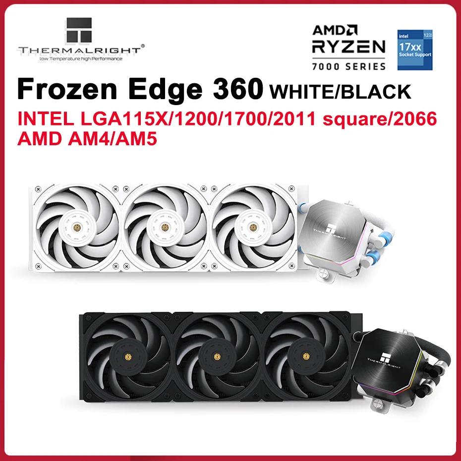 

Thermalright Frozen Edge 360 Black/White CPU Water-cooled Integrated Liquid Cooler For LGA1700 115x 1200 2011 Square AM4 AM5