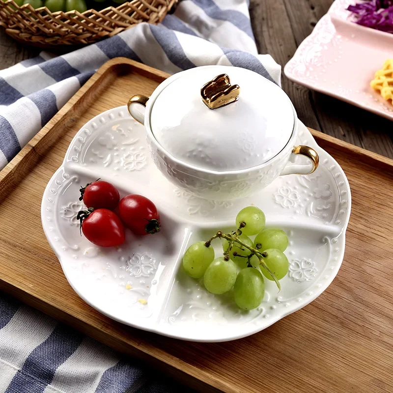 Plato dividido  mariposa  cerámica para niños, plato  sayuno casero, plato  bola  masa japonesa, platos creativos