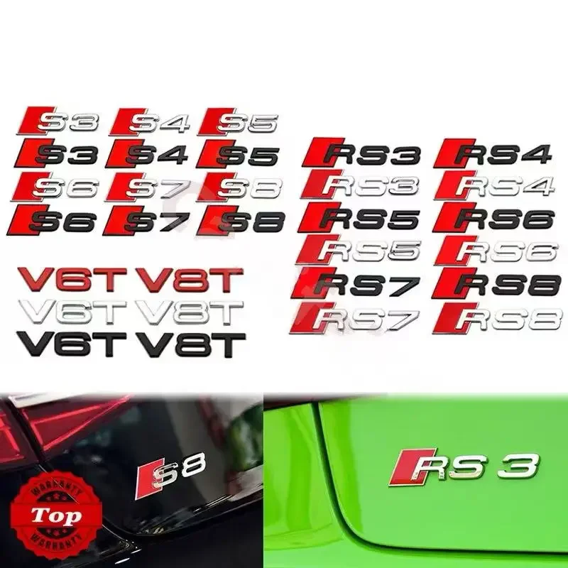 3D ABS автомобильный задний багажник, эмблема, наклейка для Audi S3 S4 S5 S6 S7 S8 RS3 RS4 RS5 RS6 RS7 RS8 A3 A4 A5 Q3 Q5 Стиль логотипа