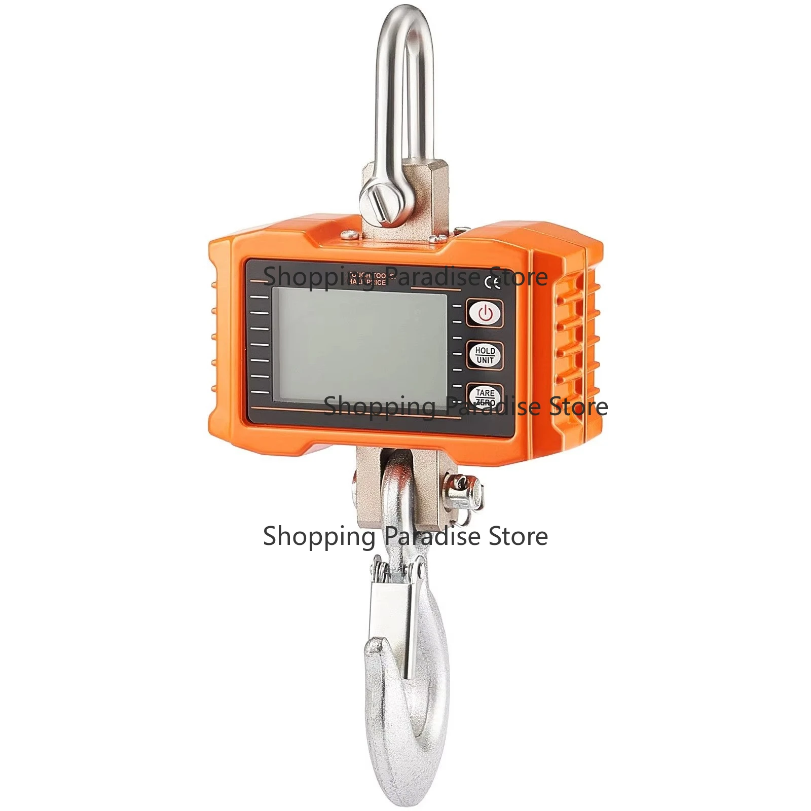 Orange Digital Crane Scale 2200 Lbs/1000 kg Industrial Heavy Duty Hanging Scale Remote Control High Precision LCD Screen Cast