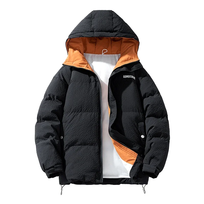 Jaqueta de algodão masculina, casaco de algodão quente espesso, parkas com capuz, tendência juvenil, novo, 4 cores, inverno, 2023