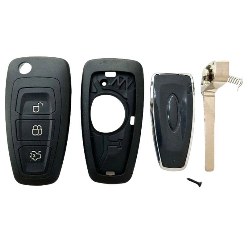 FLYBETTTER OEM Custodia per chiave sostitutiva a 3 pulsanti Keyless Entry Smart Key Shell per Ford Focus Fiesta Transit Ranger C-Max