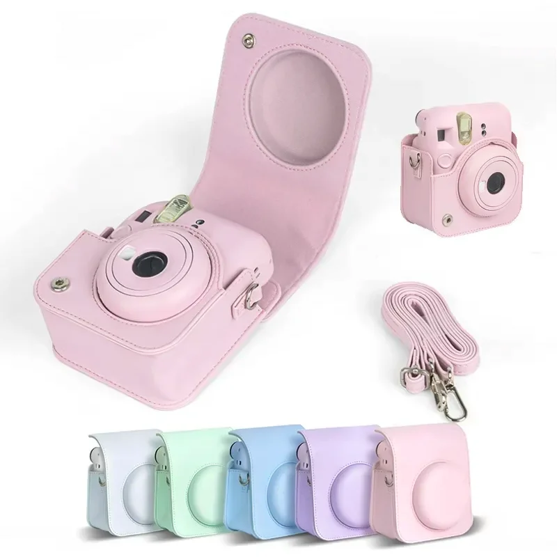 For Instax Mini 12 Camera Case PU Leather Soft Protective Case Trave Bag for Fujifilm Film Camera Bag with Shoulder Strap New