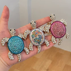 Large Marine Animal Turtle Key Ring Women's Luxury Rhinestone Crystal Tortoise Keychain Handbag Pendant Souvenir Birthday Gift