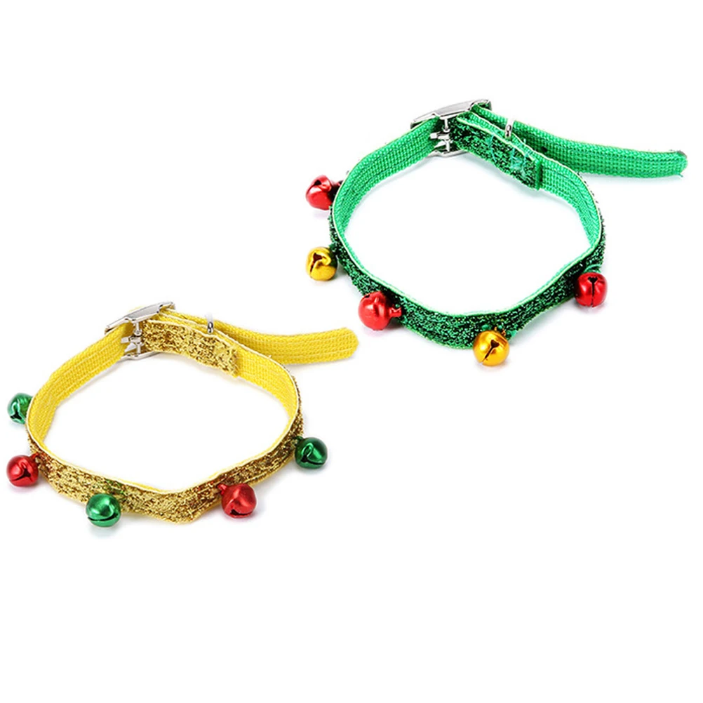 

Pet Dog Collar Adjustable Soft Christmas Supplies Colorful Bells Stylish Puppy Necklace Outdoor Sports Pet Accessories