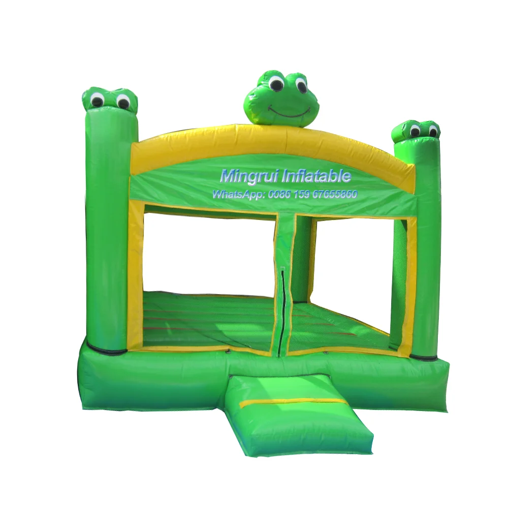 strong pvc tarpauline 3x3 meters 10x10 feet Inflatable Green Frog Jumping Bouncer for Kids, Free Shipping