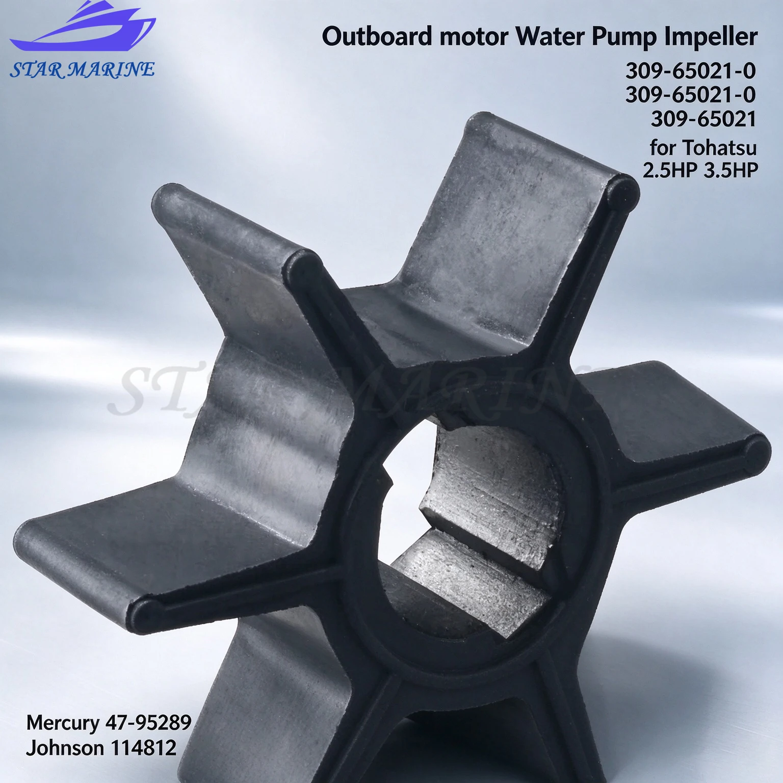 Boat Water Pump Impeller 309-65021-0 309-65021 For Tohatsu 2.5HP 3.5HP Mercury 47-95289 Johnson 114812 Outboard Parts