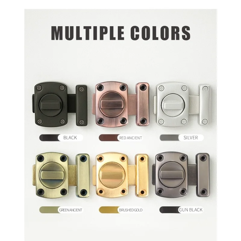1PCS Home Security Latch Rotate Bolt Latch Gate Latches Door Slide Lock Twist Rotating Barrel Lock For Bathroom Toilet Door Lock