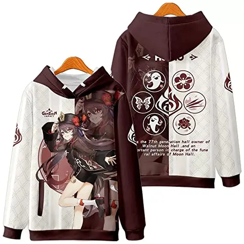 

New Arrival Genshin Impact Hu Tao Hoodie Long Sleeve Men Women Sweatshirt Harajuku Streetwear 3D Clothes