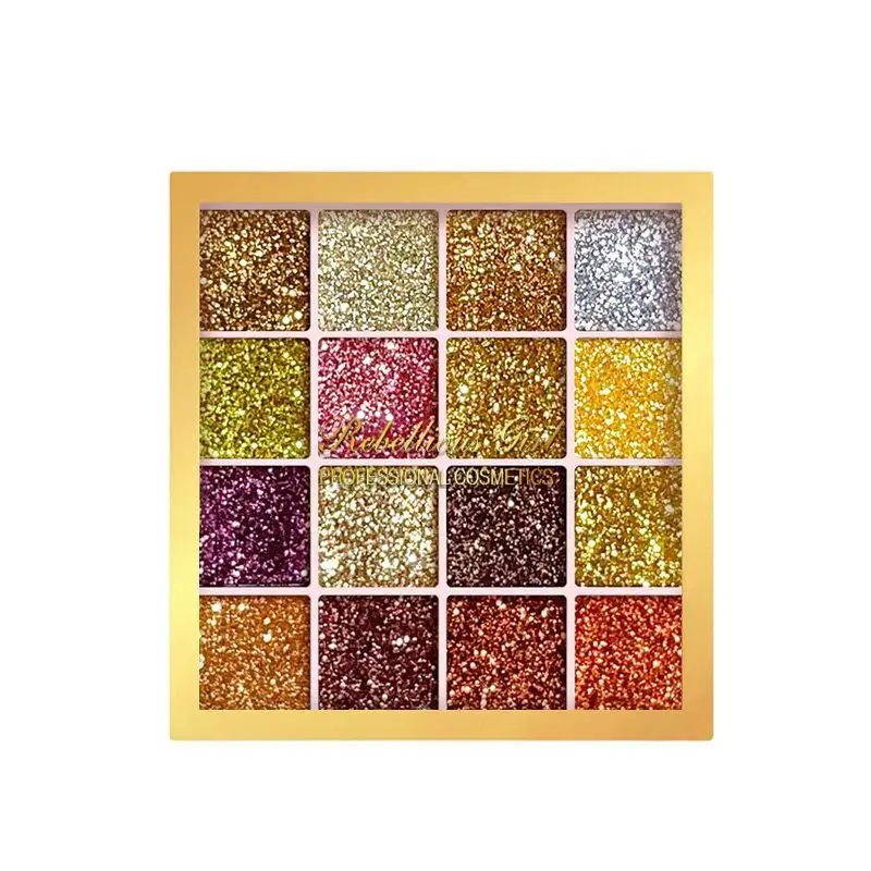 Palette di ombretti glitter color oro Shimmer Multicolor Sparkle Finitura con paillettes Corpo Trucco viso Stage Party Trucco cosmetico per donna