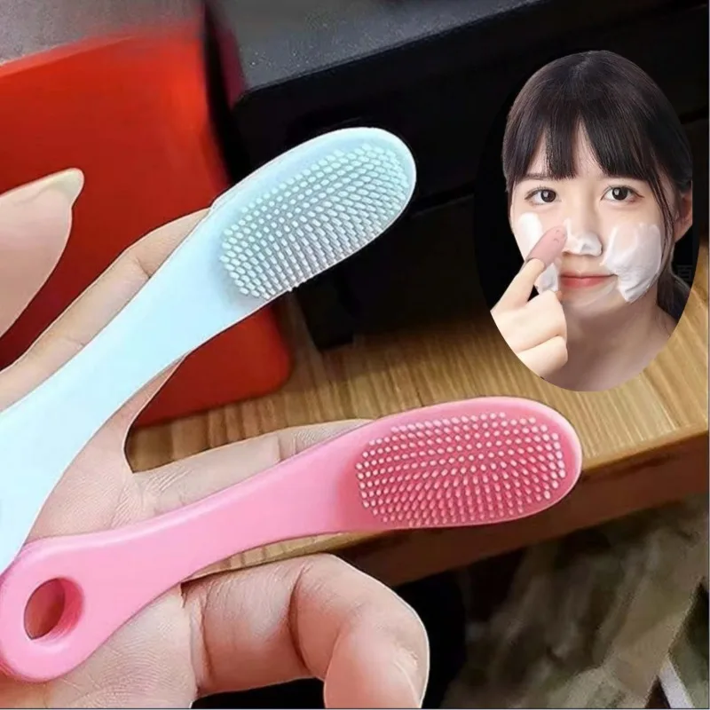 Facial Pore Silicone Cleaning Brush Face Nasal Double-side Massage Brushes Soft Nose Head Wash Brush Beauty Skin Care Clean Tool