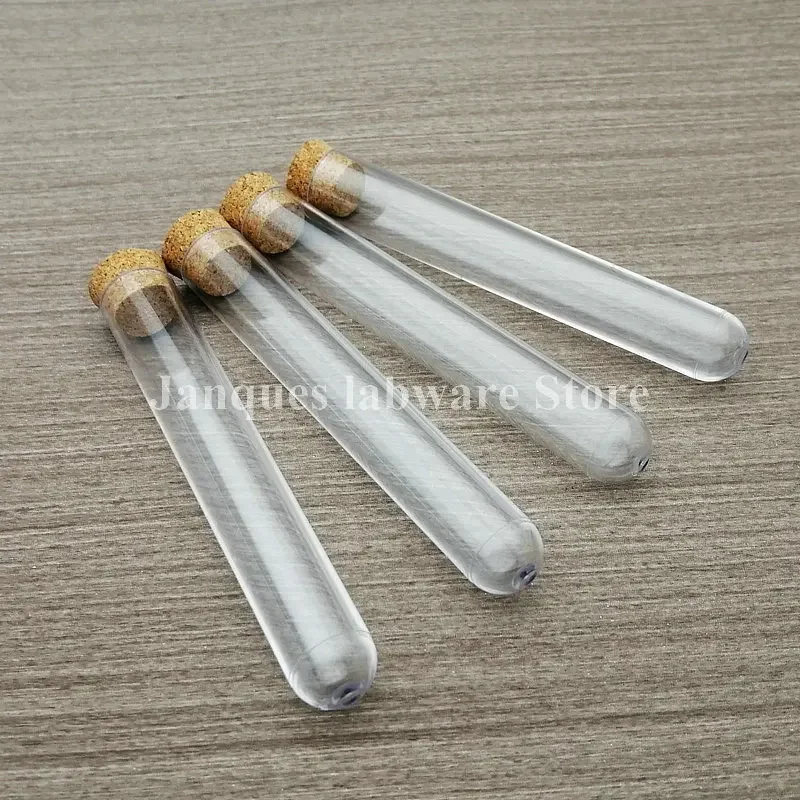 Imagem -02 - Clear Plastic Test Tubes com Rolhas Fundo Redondo Frasco de Presente de Casamento Banho Salt Party Candy Bottle 16x100 mm 50 Pcs 100 Pcs Lab