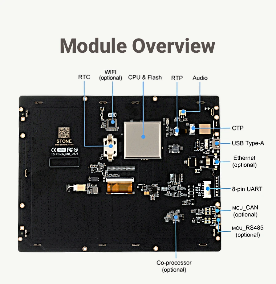 STONE I 10,4 Zoll Industrielles HMI-Display-Panel TFT LCD mit kapazitivem Touchscreen RS232/RS422/RS485/TTL 800*600 für Arduino – Detail 2