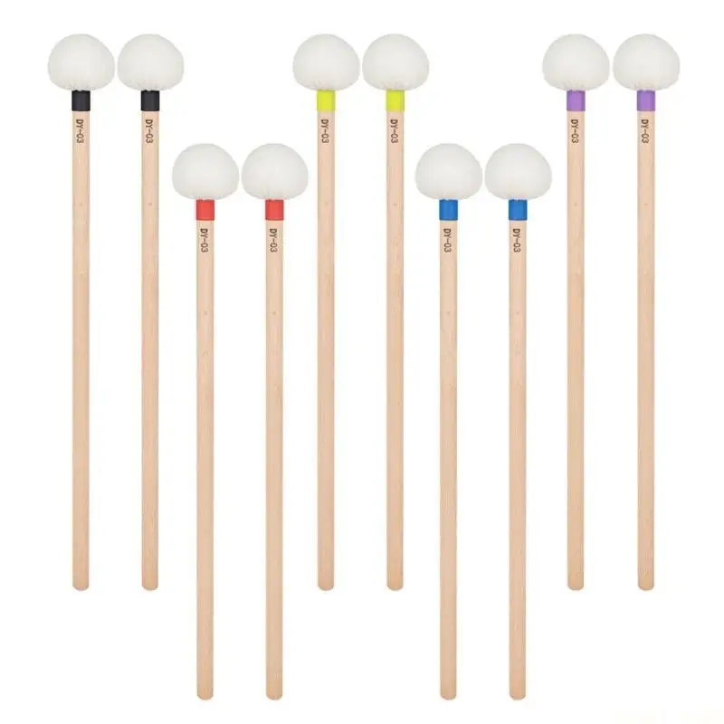 

U2JB 1 пара барабанных палочек из фетра, барабанные палочки, барабанный молоток, аксессуары для ударных инструментов