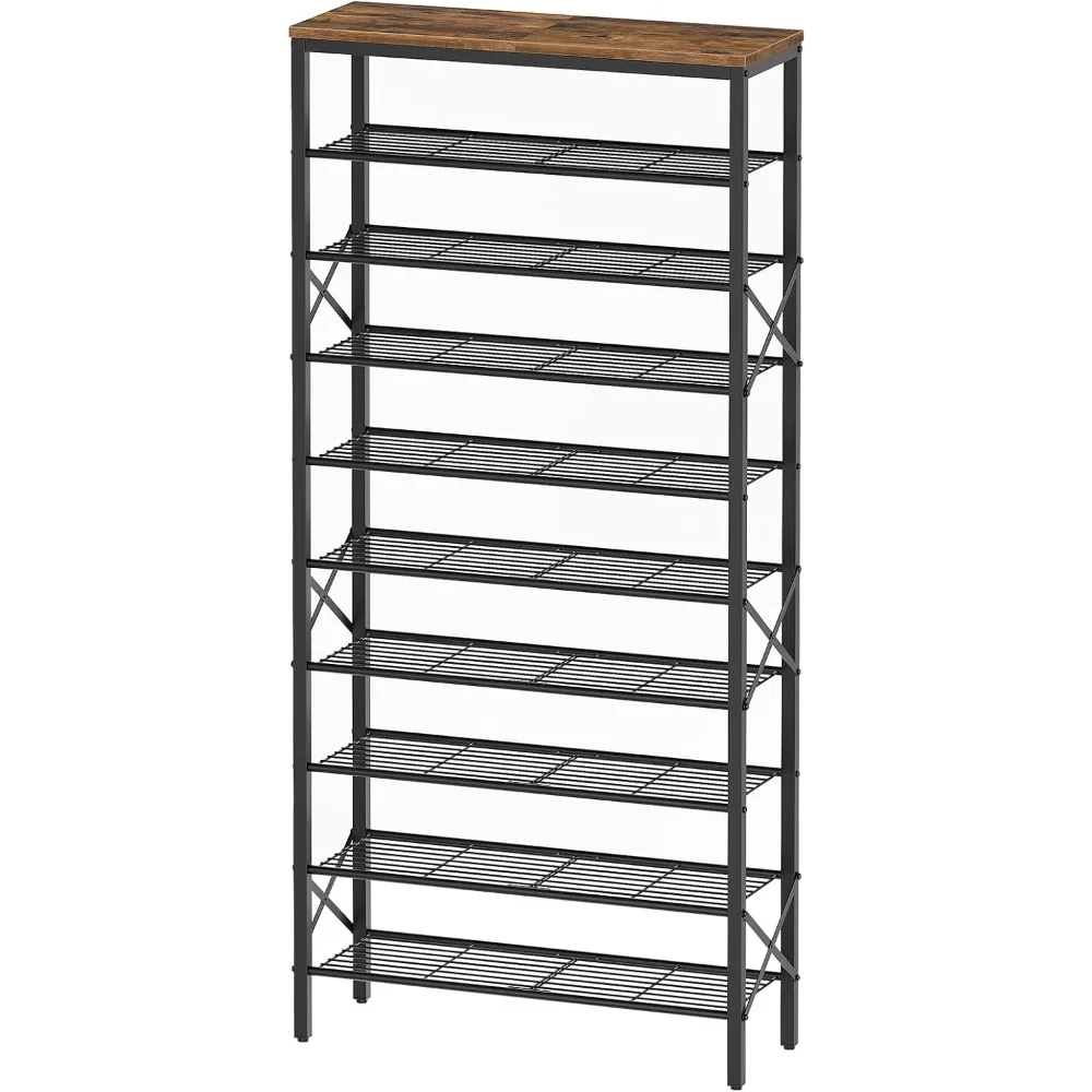 

10 Tier Shoe Rack, Large Capacity Shoe Storage Organizer Holds 40 Pairs, Durable and Stable, for Entryway, Hallway, Closet, Dorm