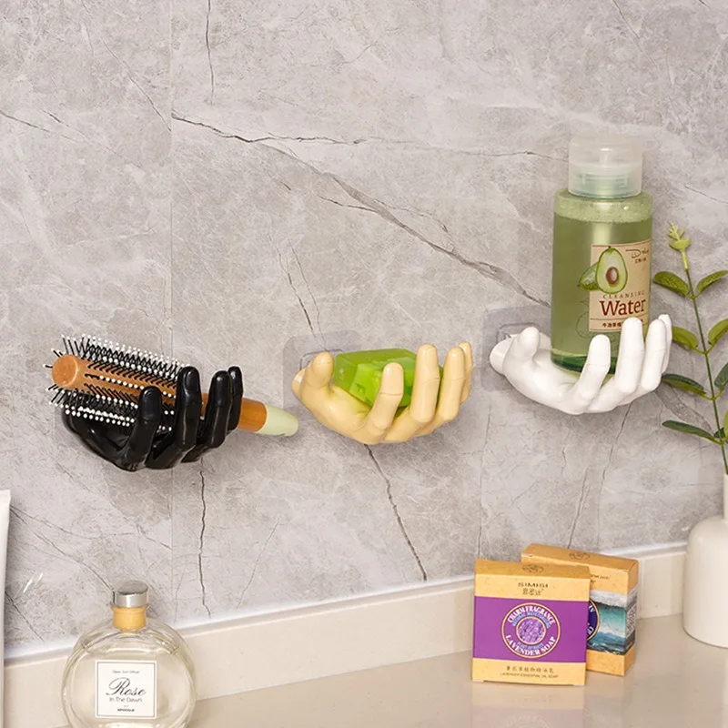 1 Stück handflächenförmige Wand, stark, nicht perforiert, nahtloser Haken für Zuhause, Wandaufbewahrung, Schlüssel, Kopfhörerhaken, Aufbewahrungsregal