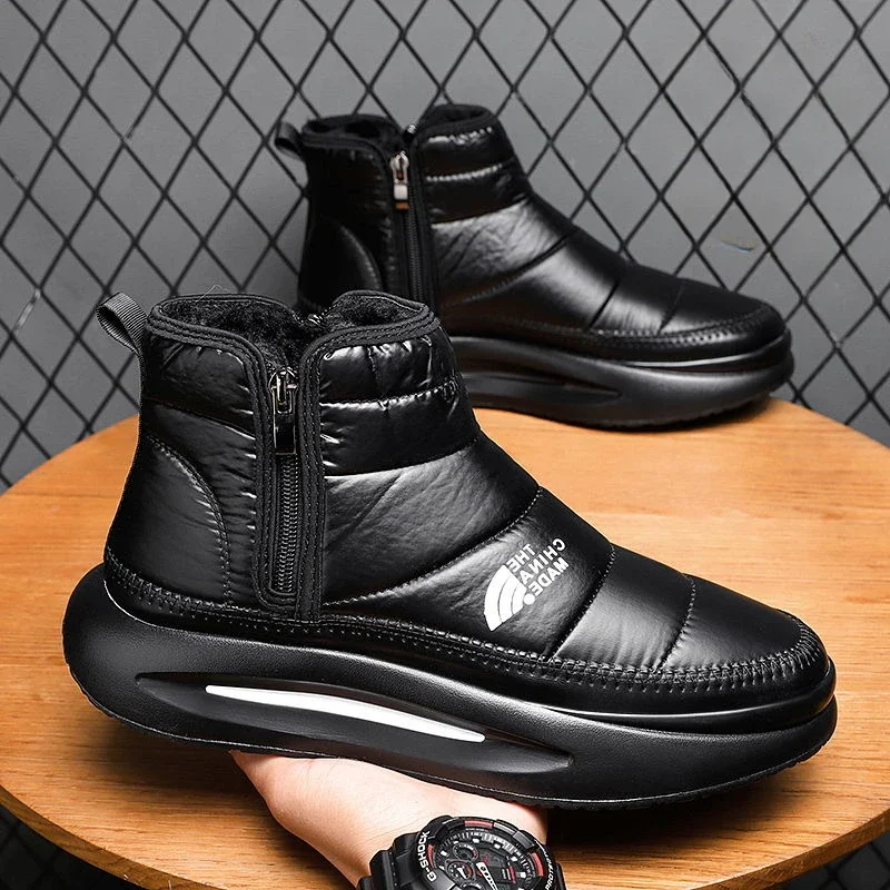 Anti Slip Winter Shoes Man Warm Cold Proof Zip Up Work Snow Boots for Men Sale Thick Plush Original Deals Cotton Shoe Waterproof