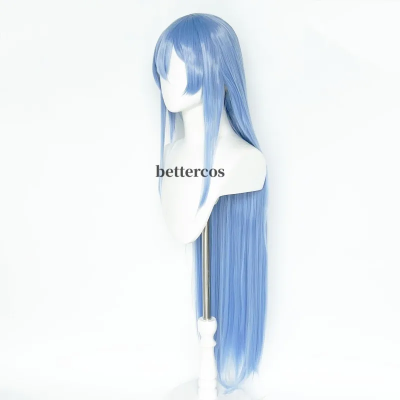 Anime Akame Ga KILL! Jaegers Esdeath Esdese Cosplay Wig Long Blue Wig Hat Heat Resistant Synthetic Hair Wig Cap Halloween Party
