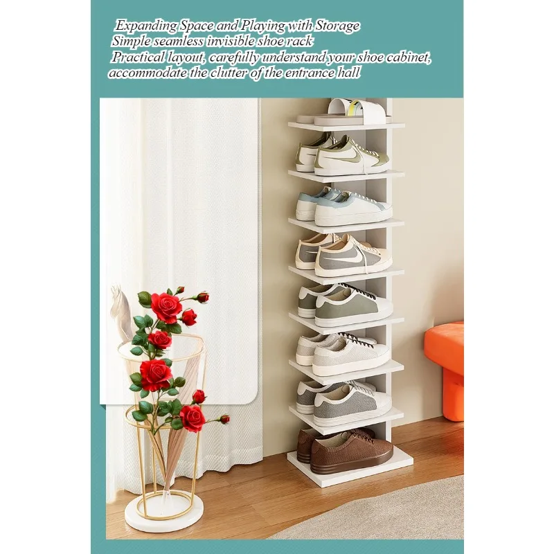 Invisible shoe rack home door simple multi-layer new explosion small narrow layered baffle storage artifact space saving