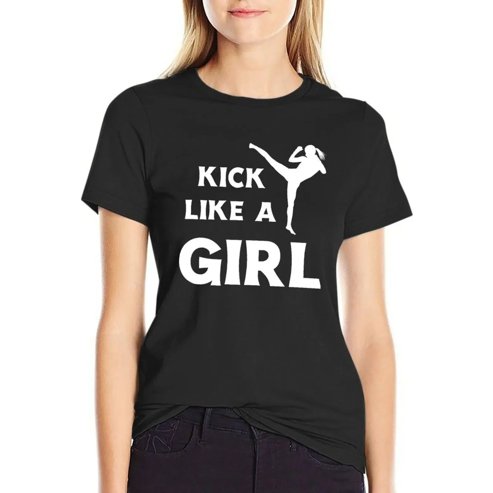 

I kick like a girl - Karate taekwondo gift T-Shirt aesthetic clothes anime clothes customs graphics t-shirt dress for Women long