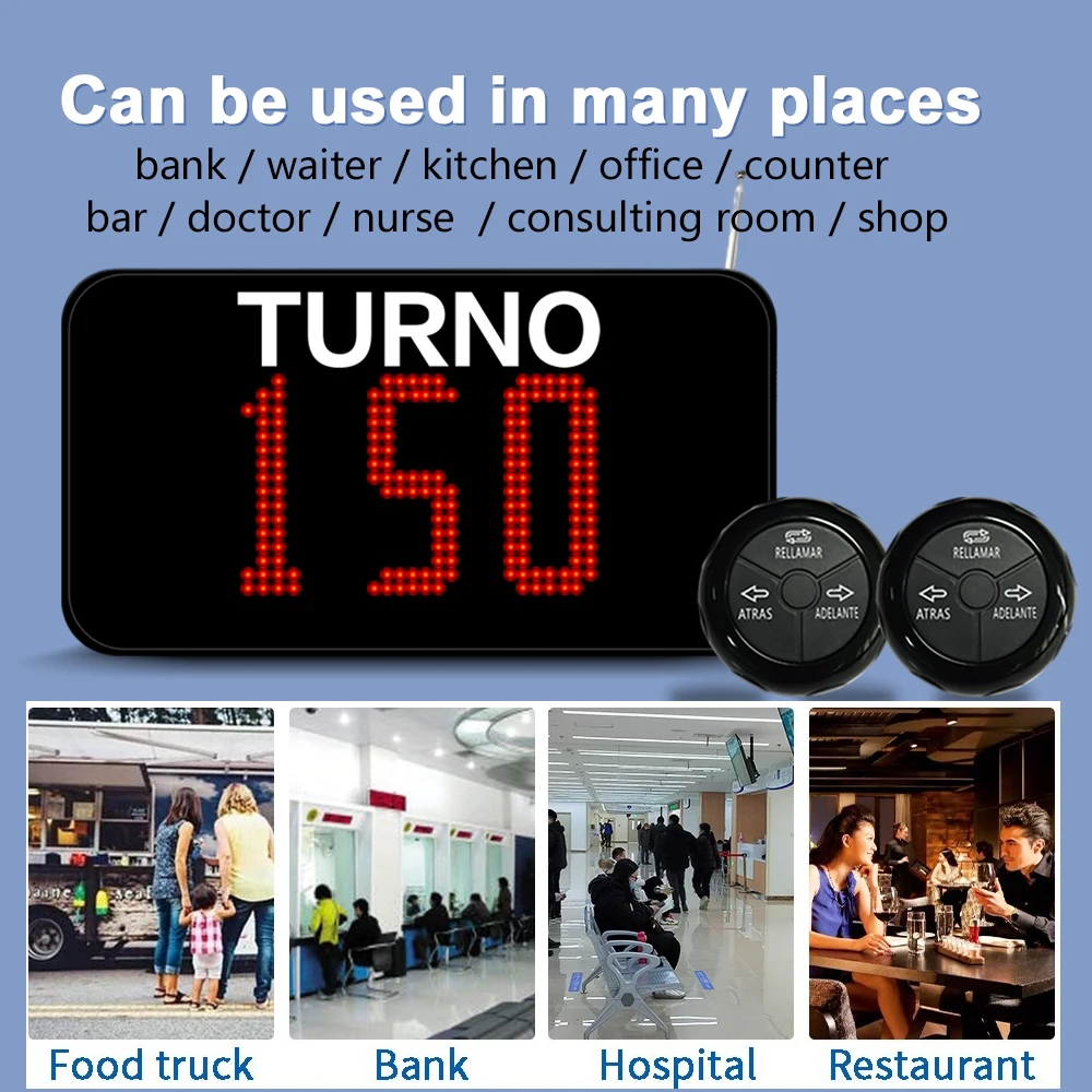 Ycall Number Calling Wireless Restaurant Pager Queue Management System Machine (1 TURNO Screen 2 Next Button)