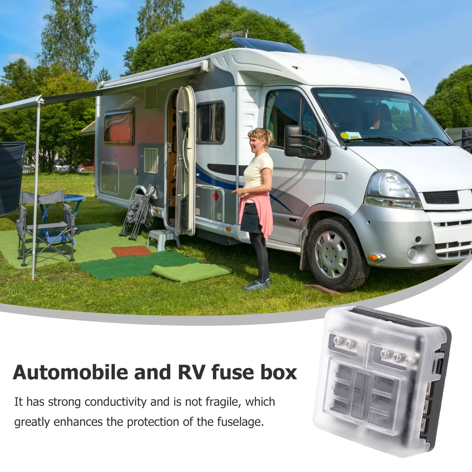 

1 set Box Holder High Temperature Resistant Auto Panel Fuse Holder For Car Use For Rv Vehicle Use Car Fuse Base